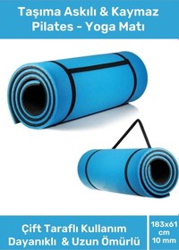 Resim Taşıma Askılı Konfor Modeli Çift Taraflı Kaymaz Yoga Meditasyon Minderi Mavi Siyah Mat Çok Renkli 