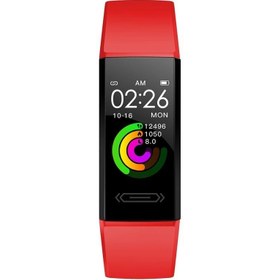 Resim Sword fit Bodytemp SW001S Tansiyon ve Ateş Ölçer Akıllı Bileklik Kırmızı 