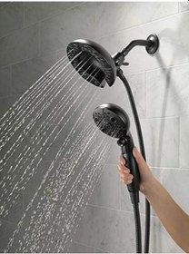 Resim 5-spray In2ition Çift Duş Başlığı, El Spreyi, H2okinetic Mat Siyah Duş Başlığı, Hortum, Duş Başlıkları, El Duş Başlıkları, Manyetik Yerleştirme, Mat Siyah 58480-bl25-pk Açık Mavi 