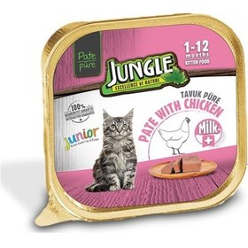 Resim Jungle Junior Tavuklu ve Sütlü Pate Yavru Kedi Yaş Maması 100 G 