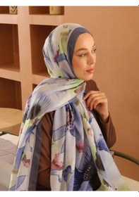 Resim Moda Kaşmir Livora Desen Pamuk Şal Eflatun 