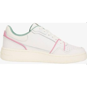 Resim Tommy Hilfiger Tommy Jeans Retro Basket Kadın Siyah Spor Ayakkabı-9446 Ecru & Mystic Pink 