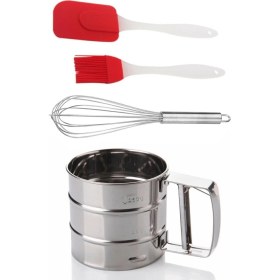 Resim Un Eleği Basmalı Şeker Pudra Çelik Lüx Elek Yumurta Tel Çırpıcı Yumurta Yağ Fırçası Silikon Spatula 