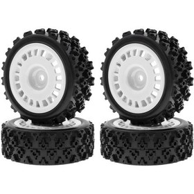 Resim Samdoo 1/10 Kumandalı Araçlar İçin 4'lü Beyaz Lastik Tekerlek 72x45x26mm - Xv-01, Xv01, Ta06, Tt-01, Tt-02, Ptg-2 Uyumlu Değiştirme Parçası 