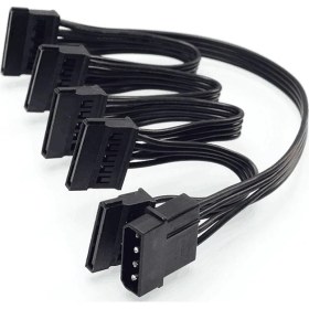 Resim Alfais 4355 Molex IDE 4 Pin To 5 Port Sata Power HDD Güç Çoklayıcı Kablosu 60 cm 
