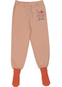 Resim Melekpare Kız Bebek Patikli Pantolon Kendinden Çoraplı Alt Pijama %100 Organik Pamuk Yumuşacık Kumaş 