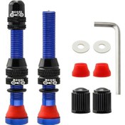 Resim Moveevo Alüminyum Cnc Mountain Yol Bisikleti Vakum Lastik Valfi - 120psi Testi Geçiren Hava Sızıntısız Mavi Aksesuar Seti 