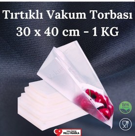 Resim Tırtıklı Vakum Makinesi Poşeti- Torbası -30 X 40 Cm - 1 Kilo 
