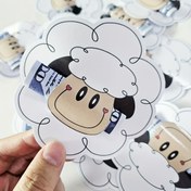 Resim 22 Adet Kurban Bayramı ve Eid Mubarak Para & Hediye Kartı Tutucuları - Çiçek Desenli Karikatür Koyun Tasarımı ile Beyaz & Siyah Kağıt Davetiye Cebi, Kurban Bayramı Parti Süslemeleri için, Hediye Paketleme Malzemeleri, Şenlikli Tasarım, Hafif Kart Tutucu 