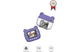 Resim Torima Dijital Fotoğraf Makinesi Çocuk Termal Resim Kağıt Baskılı Yazıcı Kamera Makinesi CMR14 Mor 