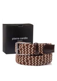 Resim Pierre Cardin Multi Renk Örgü Erkek Kemer En 3,5 Cm Pc-1745 Kahverengi - Vizon 
