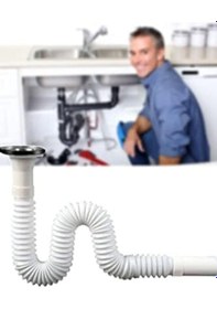 Resim Uzun Körüklü Lavabo Sifonu Lavabo Gider Borusu 33x80cm 1410 
