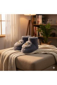 Resim Valenta Sevimli Baykuş Figür Çocuk Bebek Panduf Ev Botu Ev terliği Patik 