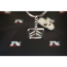 Resim Citroen Uyumlu Logo Krom Metal Çift Yön Stil Anahtarlık 