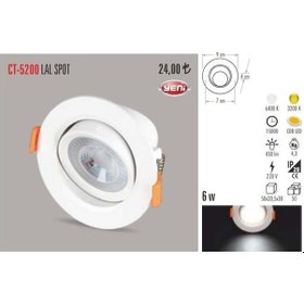 Resim Cata Ct-5204 7 Watt Beyaz Işık Spot Led Ampul Lamba 