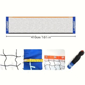 Resim Multifonksiyonel Spor Ağı, Badminton/Pikalball/Tenis/Voleybol için, 4.09 metre dayanıklı naylon PA, kolay kurulum, iç/dış mekan kullanımı, mavi/siyah 