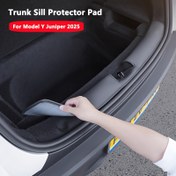 Resim For Tesla Model Y Juniper/Launch 2025 için Bagaj Sill Koruyucu Ped - Suni Deri, Çizik Önleyici Arka Bagaj Alanı İç Trim, Siyah Gri Kenarlı, Araba İç Aksesuarı | Şık İç Trim | Suni Deri Trim, Bagaj Koruyucu Ped 