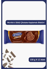 Resim Mcvitie's Digestive Sütlü Çikolata Kaplı Tam Buğday Bisküvi - 150 Gram - 12 Adet 