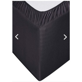 Resim Düz Siyah Battal Boy Fitted Lastikli Çarşaf Seti %100 Pamuklu 