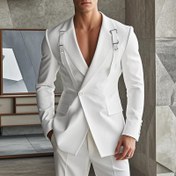 Resim INCERUN Erkek Vintage Esinli Siyah Blazer, Yaka Yaka, Uzun Kollu ve Ayarlanabilir Omuz Askıları - Şık Gevşek Fit Formal veya Rahat Giyim için, Formal Giyim|Zarif Siyah Blazer|Ayarlanabilir Askılar 