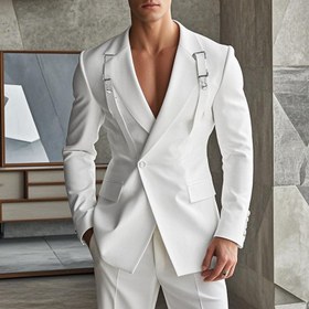 Resim INCERUN Erkek Vintage Esinli Siyah Blazer, Yaka Yaka, Uzun Kollu ve Ayarlanabilir Omuz Askıları - Şık Gevşek Fit Formal veya Rahat Giyim için, Formal Giyim|Zarif Siyah Blazer|Ayarlanabilir Askılar 