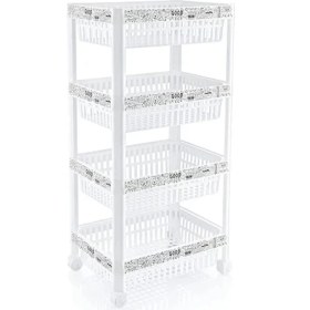 Resim Akdeniz Home S098 Özer Desenli Dar Köşeli Sebzelik 6 Bölmeli – Şık ve Kullanışlı Tasarım 