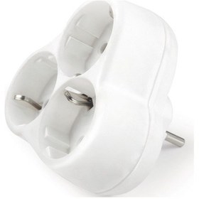 Resim Papatya Golyat Kablosuz 3'Lü Topraklı Üçlü Priz Çoğaltıcı Beyaz 