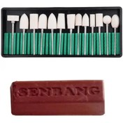 Resim SENBANG Dremel Benzeri Gravür Makinaları Kuyumcu Mücevher Parlatma Polisaj Pastası Balmumu 12 Parça Keçe Set 