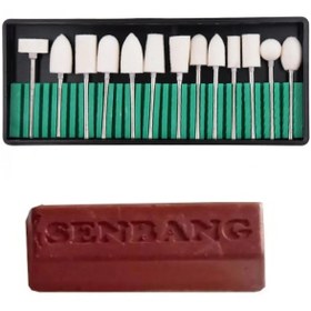 Resim SENBANG Dremel Benzeri Gravür Makinaları Kuyumcu Mücevher Parlatma Polisaj Pastası Balmumu 12 Parça Keçe Set 