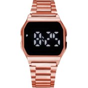 Resim 2xudc Rosegold Moda Fabrika Toplu Moda Paslanmaz Çelik Kayış Kol Saati Öğrenciler Unisex Için LED Dokunmatik Kontrol Elektronik Dijital Saatler (Yurt Dışından) 