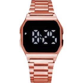 Resim 2xudc Rosegold Moda Fabrika Toplu Moda Paslanmaz Çelik Kayış Kol Saati Öğrenciler Unisex Için LED Dokunmatik Kontrol Elektronik Dijital Saatler (Yurt Dışından) 