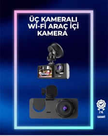 Resim Kanonik Education 1080p Ön + 720p Arka & İç Kamera – Suya Dayanıklı Araç Güvenlik Kamerası 