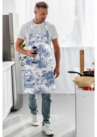 Resim Adawall Mavi Saklı Bahçe Mutfak Önlüğü 