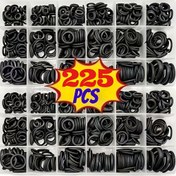 Resim 225 Parça O-Ring Seti, 18 Boyutlu Kombinasyon Kit, Otomotiv Tamiri, Musluk Boruları, Hava veya Gaz Bağlantıları için Metrik Nitrür Lastik O-Ring, Yağ ve Isıya Dayanıklı 