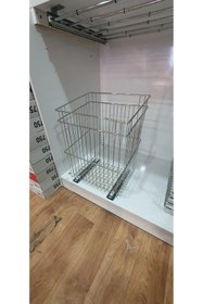 Resim Azra Mutfak Çamaşır Sepeti Alttan Raylı Teleskopik Metal Genişlik 43 Cm Derinlik 30 Cm Yükseklik 50 Cm 