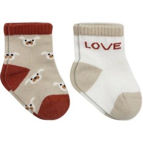 Resim Bistyle Love Dog Penye Soket Çorap 2'li Bs10118 Bej Bej 