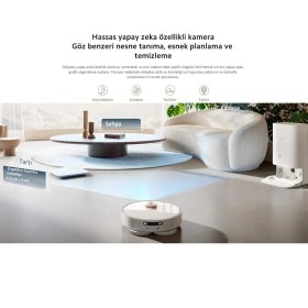 Resim Xioami Istasyonlu Çift Döner Paspaslı 4000PA Akıllı Apple-Android Wi-Fi Kontrol Robot Süpürge + Yedek Temizlik Seti ve Kumandalı Rgb Lambader Hediye 