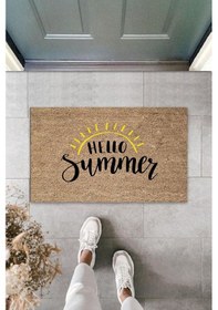 Resim Siyah Kapı Önü Paspası Hello Summer Desen K-3272 