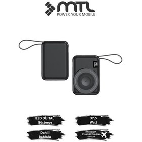 Resim Magsafe Uyumlu 3in1 37,5 Watt Hızlı Şarj Powerbank Watch Ve Airpods Şarj Destekli Mt4580 Siyah 