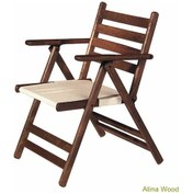 Resim Motoryagmarket Atina Katlanır Ahşap Bahçe Balkon Sandalyesi Pvc Oturum -Kademeli Ceviz 