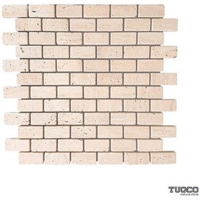 Resim Tuqco Dogal Tas 2,3 X 4,8 Cm Brick Traverten Eskitme Mermer Mozaik 