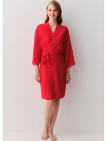 Resim Suwen Amour Uzun Sabahlık Sh26101615082 Kırmızı 