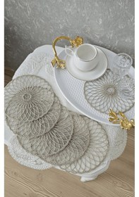 Resim 6 Adet Tuba Cappuccino Model Kahve Yanı Sunum Peçetesi - Kokteyl Peçetesi - Bardak Altlığı Cappucino 