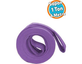 Resim Polyester Spanzet Sapan Lila Renk 1 Ton 6 Metre Sağlam Yük Kaldırma Taşıma Indirme Halat 
