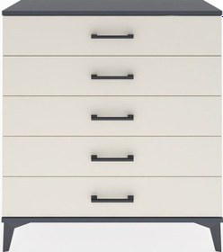 Resim Arges Şifonyer 5 Çekmeceli 88x30x96 Antrasit-aytaşı Antrasit 