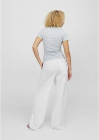 Resim Jack & Jones Kadın Rahat Kalıp Keten Pantolon - Flora 12249649 White Bej 