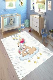 Resim Westa Kaymaz Tabanlı Yıkanabilir Antibakteriyel Dijital Baskı Çocuk Halısı, CK-10003C-WST-80X400 