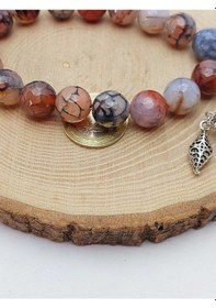 Resim Akik Taşı Faset Kesim 17lik Efe Tesbih 14mm 54372 Çok Renkli 