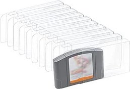 Resim Mcbazel LOT 10 Clear Case Sleeve Protector for Nintendo N64 Games Cartridge (Set of 10) 