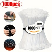 Resim 1000 Adet Dayanıklı Naylon Kablo Bağları, 4 İnç Kendinden Kilitli Fermuar Bağları, Beyaz - Yüksek Sıcaklığa Dayanıklı & Su Geçirmez, Ev, Ofis, Bahçe, Garaj Düzenlemesi & DIY Projeleri İçin İdeal 